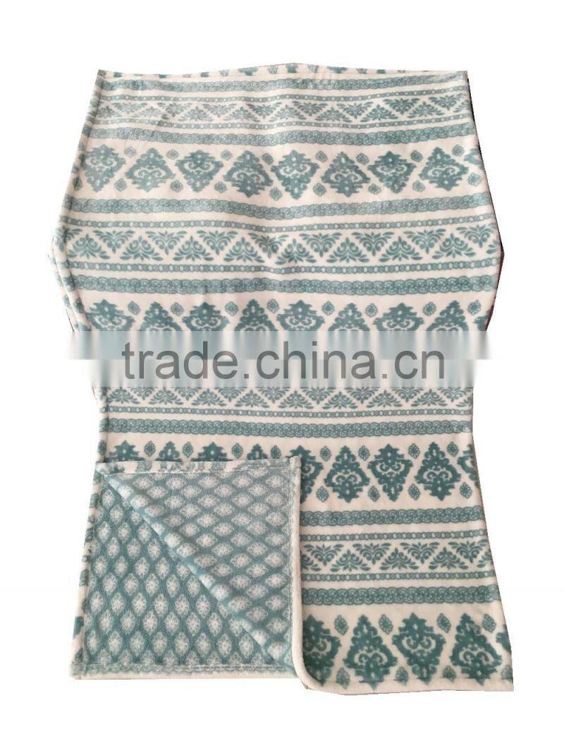 anti-pilling super luxurious two-side printed flannel throw / blanket