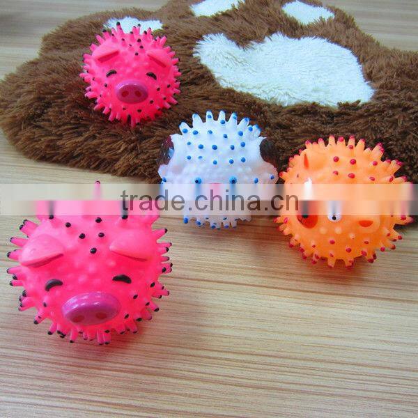 8.5cm pink spikey pig ball simple small funny dog toy