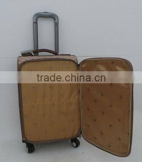 2015 top design newest carry-on 4 wheels PU trolley luggage