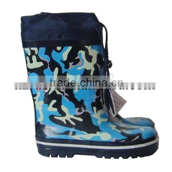 kawaii fancy kids rain boots with cartoon character,OEM rubber boots with collar,adjustable gum shoes for kids