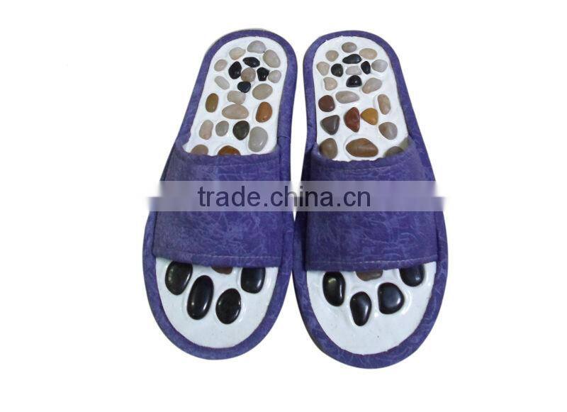 Natural Pebbles Massage Slipper Lady Health Foot Acupressure Shoes for Women Foot Reflexology Therapy