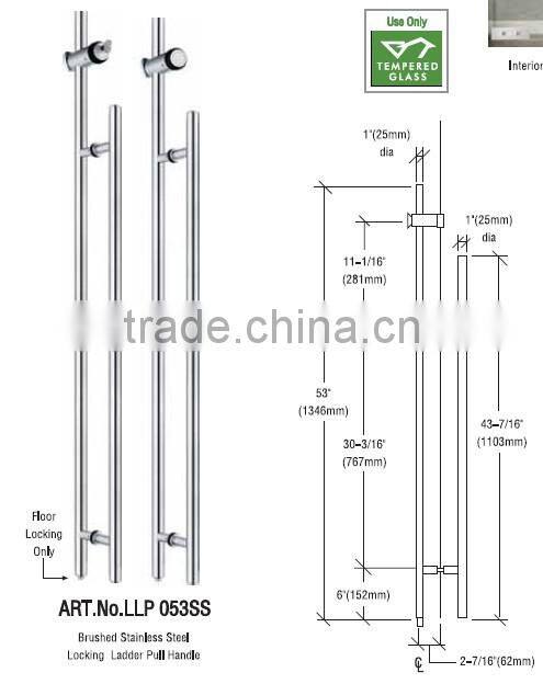 stainless steel locking ladder pull for sliding door