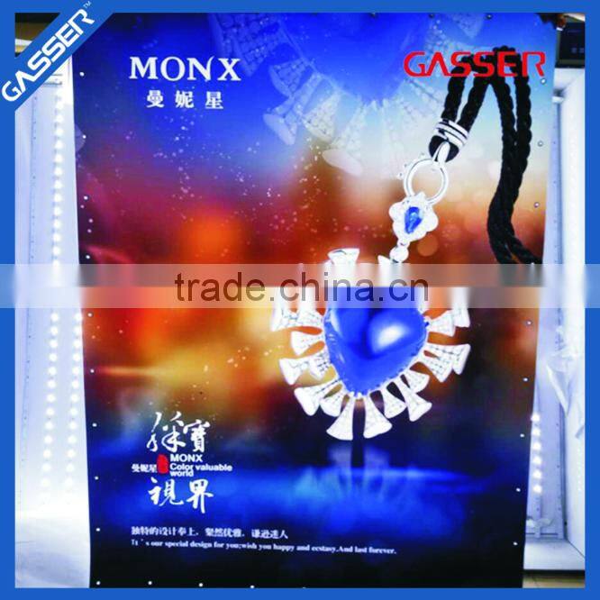 Fatory custom flame resistant 5M laminated coasted backlit banner for cosmetic