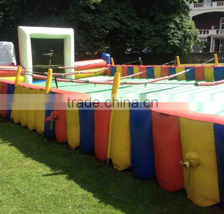 giant rainbow inflatable human foosball game,amazing inflatable human table football