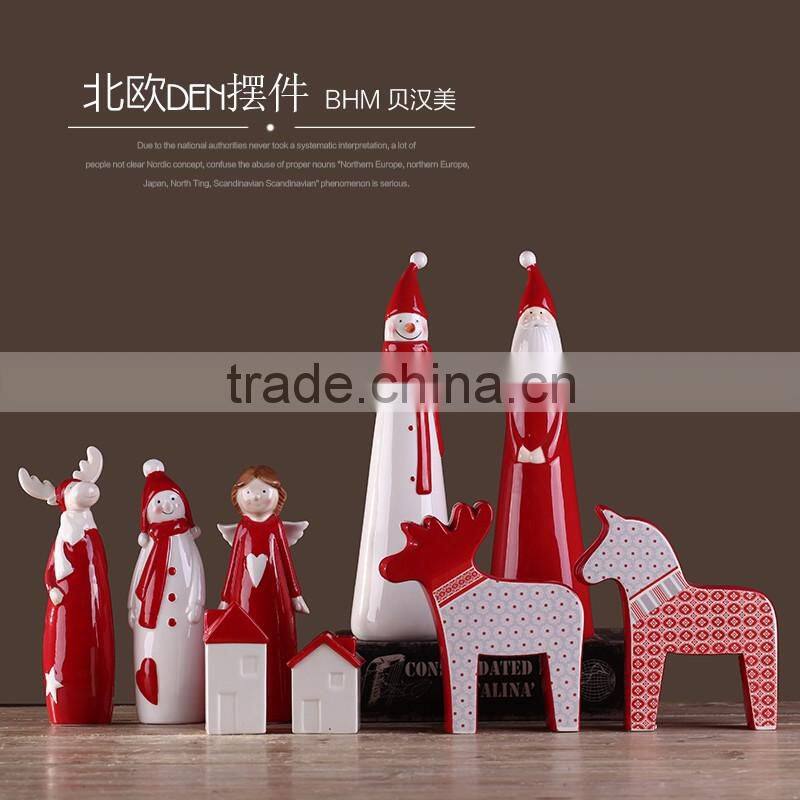 2016 modern home decor ceramic figurine art craft for christmas