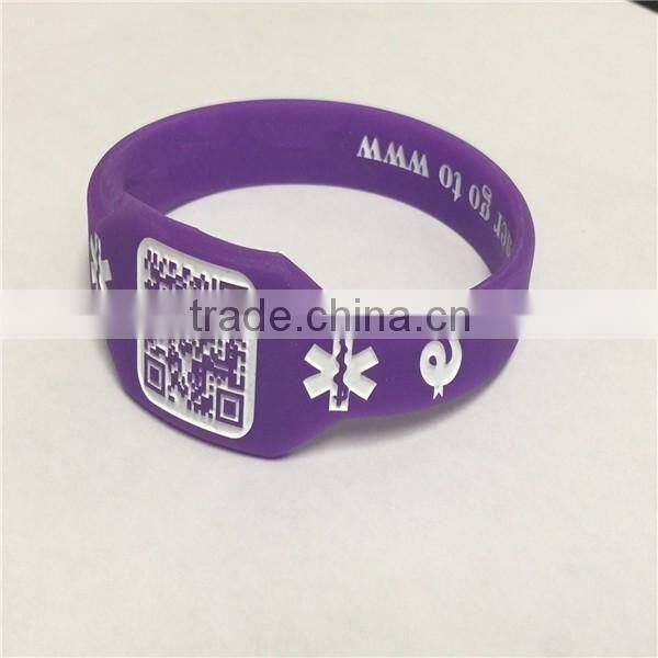 personal unique id bracelet custom silicone id bracelet engraved