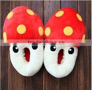 Fruit shaped plush slipper shoes/plush fruit house shoes/banana design plush shoes