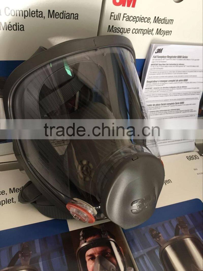 3M 6800 reusable full face mask, black color, silicone material, use with 2091, 2096, 2097 filters