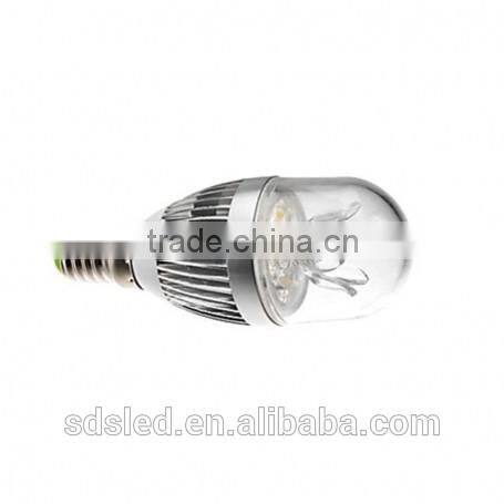 LED Candle bulb Silver 3W E14 dimmable led candle bulb Warm White high power Candle light