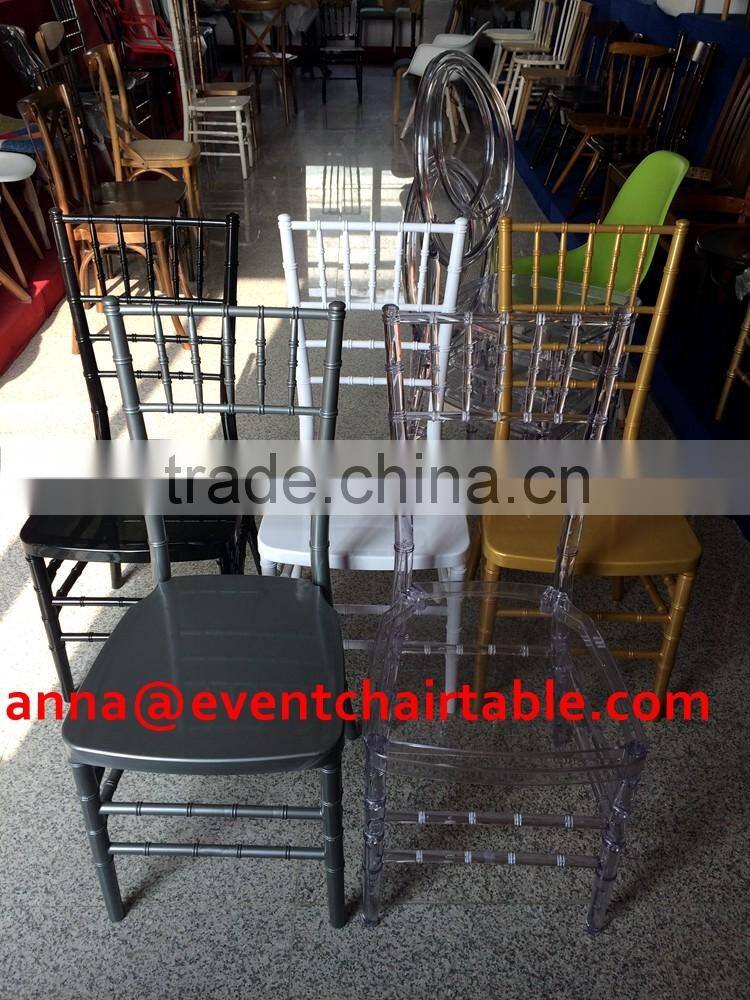 High Quality Gold Chiavari Chair / Gold Resin Chiavari Chair / Gold PC Chiavari Chair