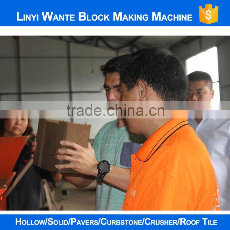 High quality WT1-25 soil clay interlocking bricks making machine production line