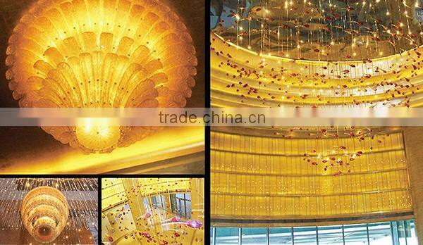 6 arms fabric shade living room pendant lighting indoor pendant lighting with crystal pendant