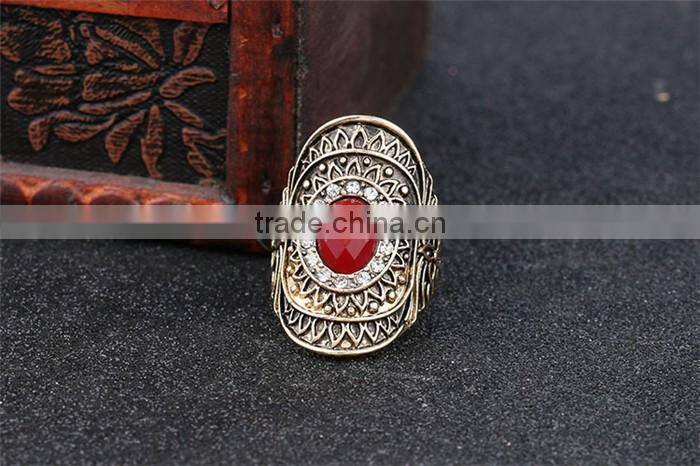 Fashion vintage jewelry zinc alloy gemstone latest gold ring designs for girls