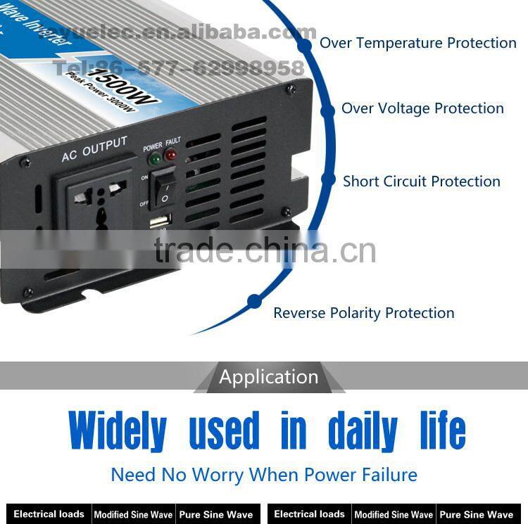 OPIP-1500-1-24 High frequency 100% full power 60Hz 24v 110v solar 1500w dc to ac power inverter