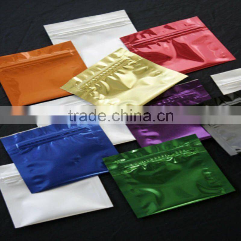 aluminum foil zip lock bag mylar for spice/1g 4g foil zipper pouch