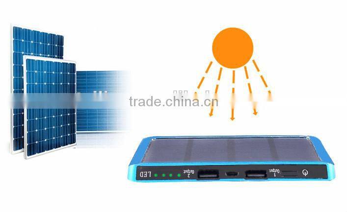 2015 newest 10000mah capacity solar power bank