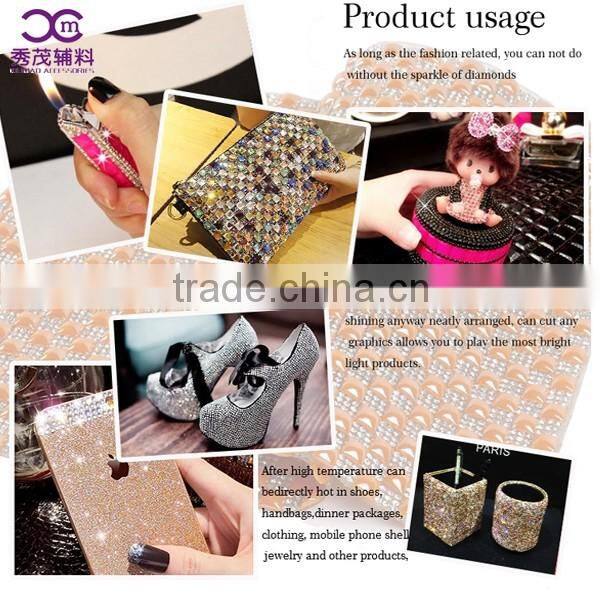 2015 new product rhinestone crystal hot fix aluminium mesh sheet