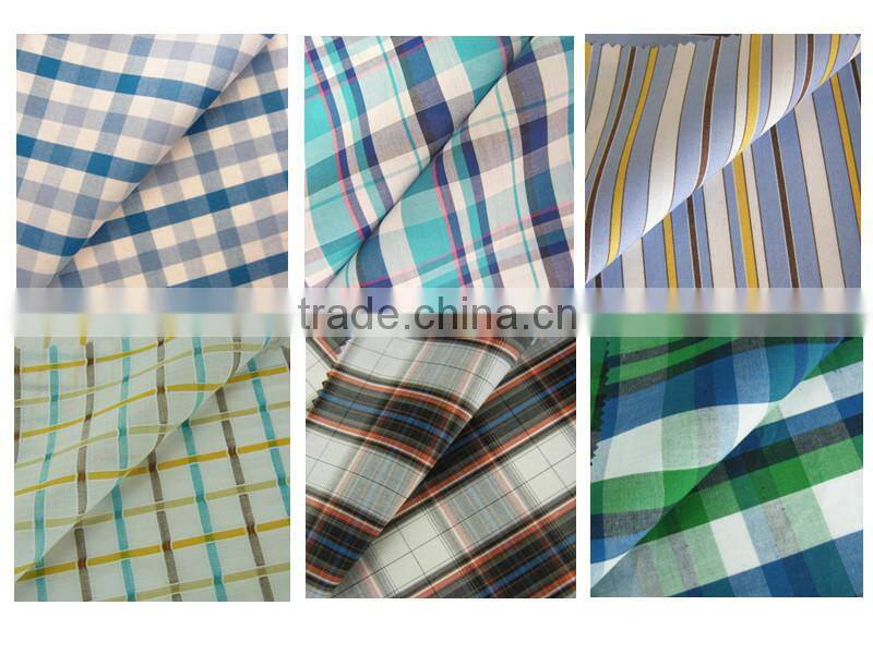 wholesale 100%cotton plaid shirt fabric of yarn dyed