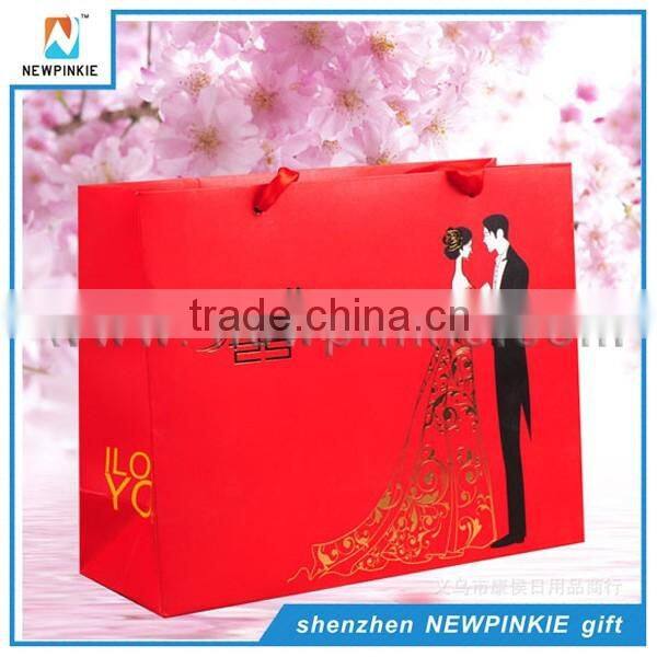 2016 New Fancy Recyclable Custom Logo Printed Kraft recycle paper bag