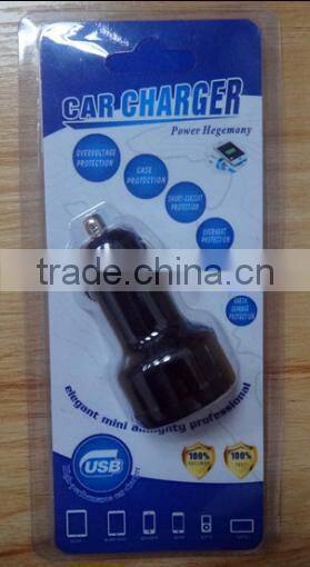2 usb car phone charger with output 5V 1.5A/2.1A