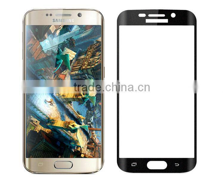 White full covered screen protector for Samsung galaxy S6 edge mobile tempered glass film