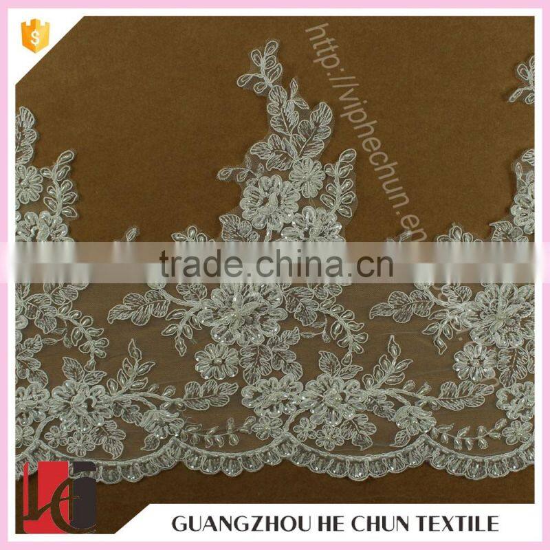 HC-2037-1 Hechun Fancy 15 Yard One Roll Beaded Sequin Chemical Lace Trim