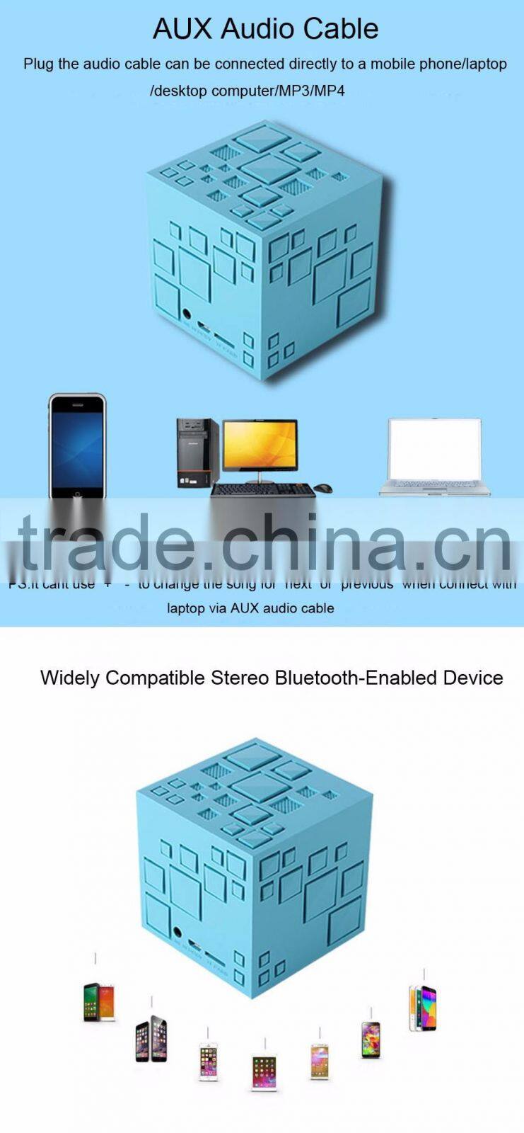 Mini Portable Q+ LED Bluetooth Speaker Square Subwoofer Speakers with Mic TF FM Radio Sound Box Boombox For Phone MP3 Player