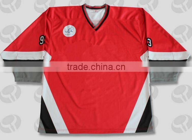 100% Polyester High Quality 2015 New Plain Fashion Classic Hockey Jersey