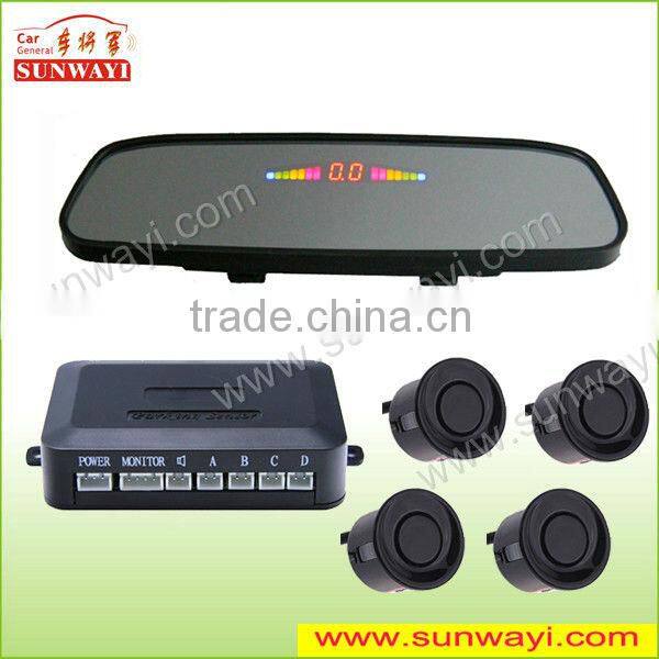 Rearview mirror parking sensor with camera and LED screen