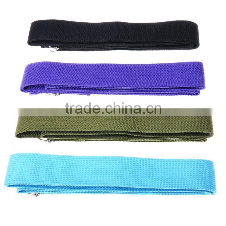 Cotton Yoga Accessories Pilates Stretch Strap with D-Ring