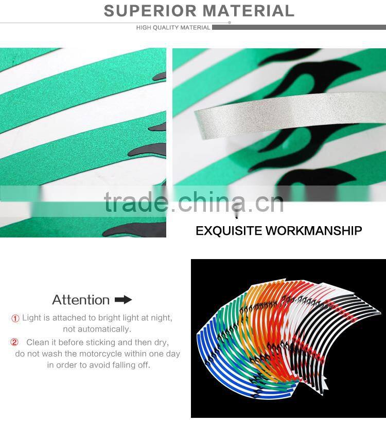 Car motorcycle reflective wheel rim protector 16 stripes