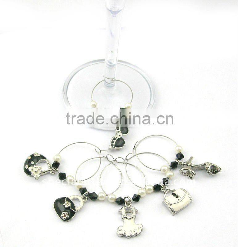 wholesale metal lucky theme wine bottle charms