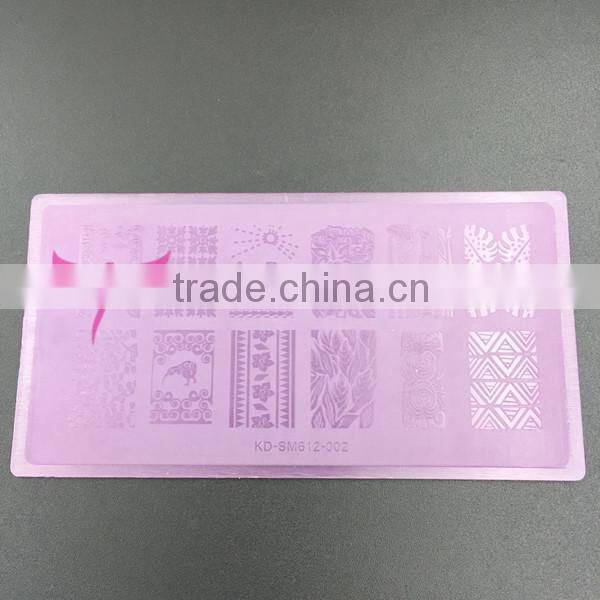 Easam new cheap high quality plastic PVC nail art stamp plate with 6 color available