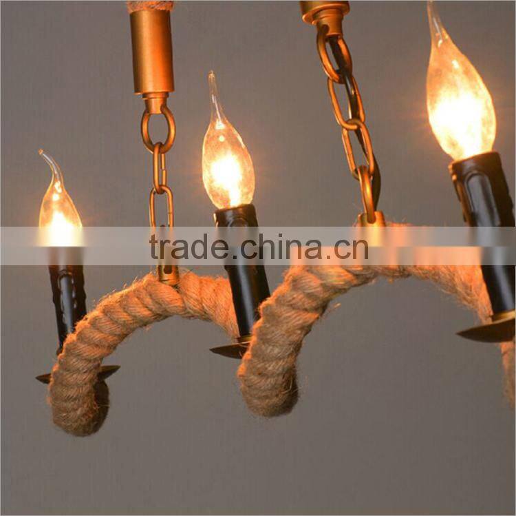 Hot Selling Hemp Ropes Pendant Lamps 240V E27 Led Light Exhibition Lamp
