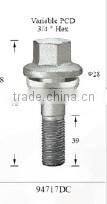 carbon steel 3/4'' hex variable PCD dacromet wheel bolt