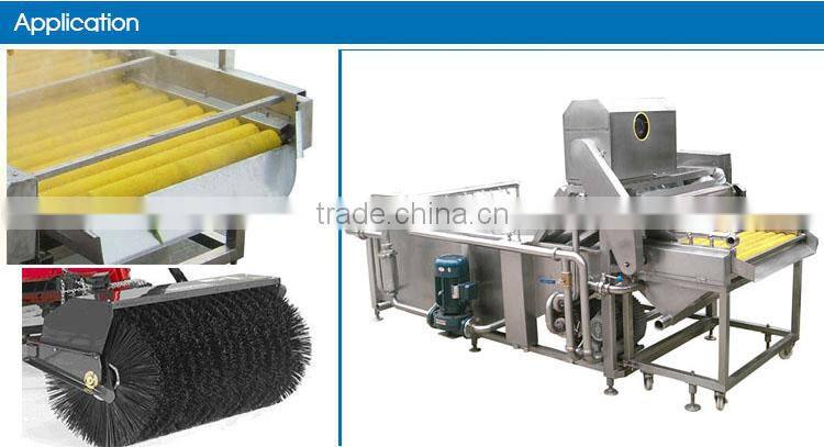 High Capacity Food Processing Machine Fruit Cleaning Roller Brush