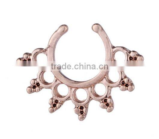 Women Elegant Silver Gold Plated Open Hoop Nose Ring Body Piercing Jewery