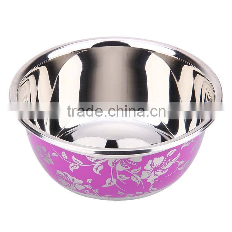 Color engraved stainless steel kitchen utensils bowls