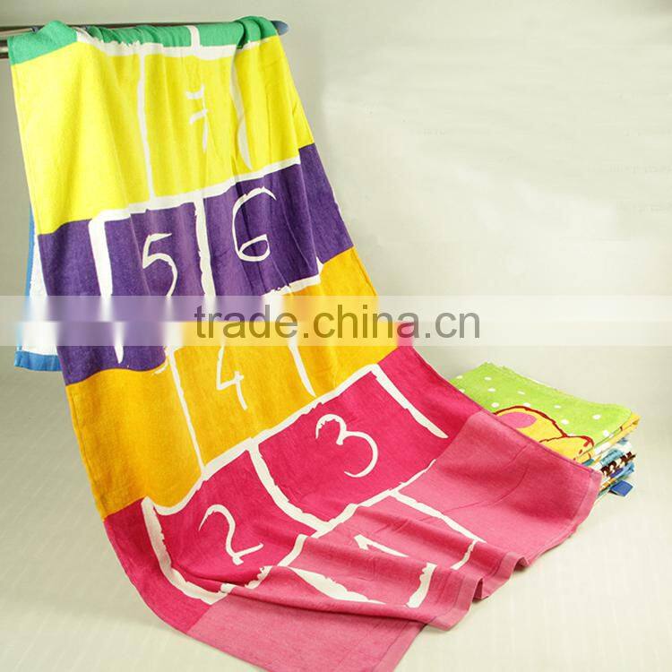 100% cotton reactive velvet printed high grade Compass printed game towel