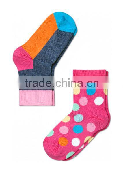 Custom Wholesale Elite Teen Boys' Girls' Kids' Dots Stripe Cotton Sock