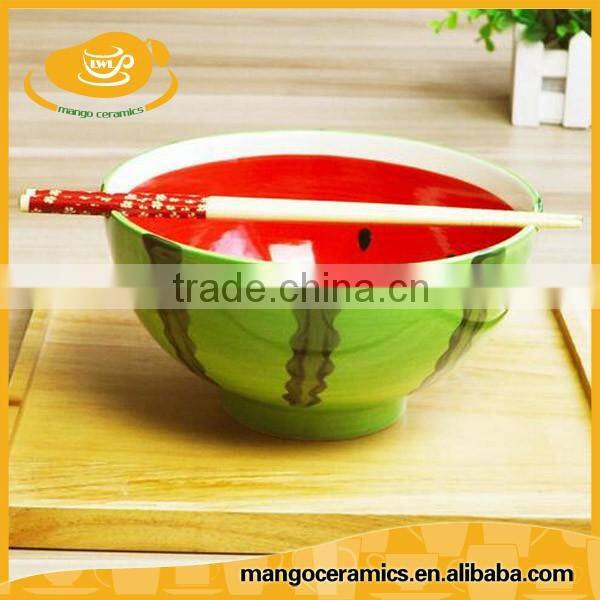 Creative colorful hand painted ceramic fruit bowl