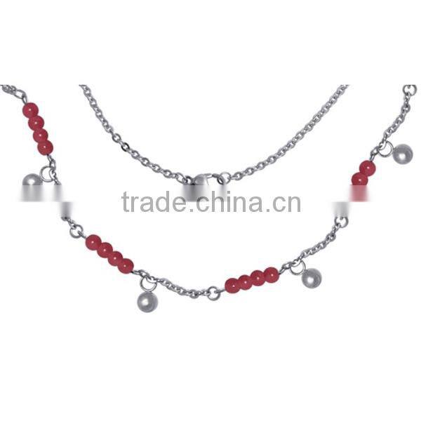 Hot selling highpolished jewelry stainless steel flower charm cheap necklace chains for women in cheap price LN3262