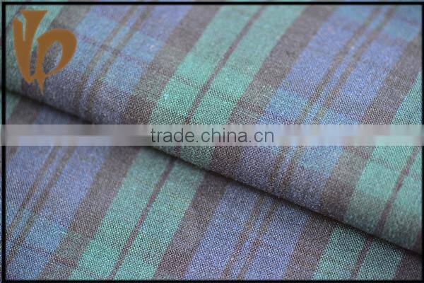 China supplier yarn dyed 100% linen check t shirt material fabric