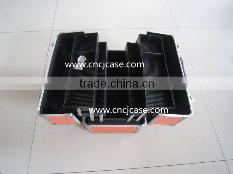 High-end fashion of orange aluminum beauty case