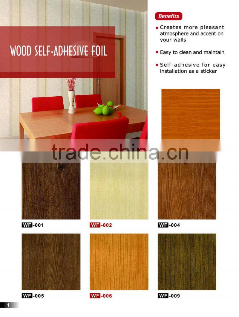 Wood Grain Adhesive PVC Wall Covering Sticker