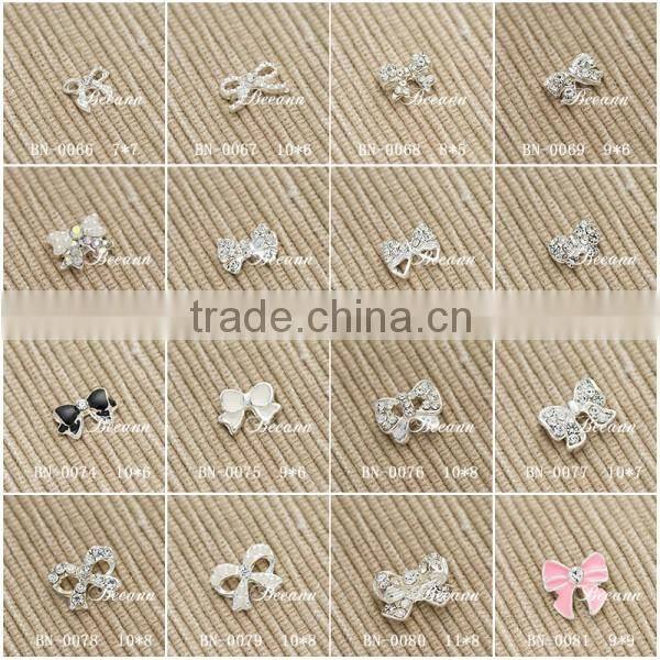 2016 Hot sale shiny rhinestone 3d nail art design decoration bow tie/ Nail Arts design