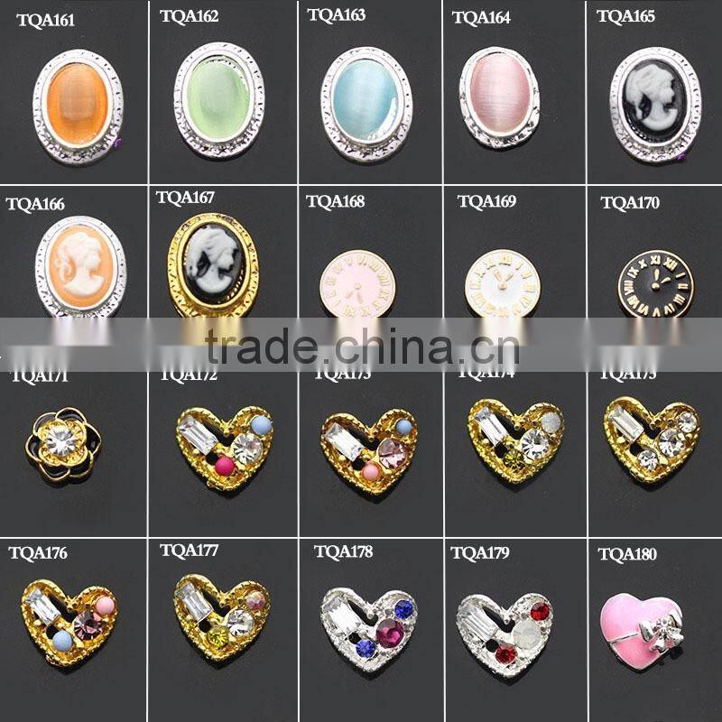 2016 the most popular design sliver glod nail jewelry, alloy nail art decoration, metal nail art