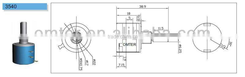 10k potentiometer rotary switch 3540