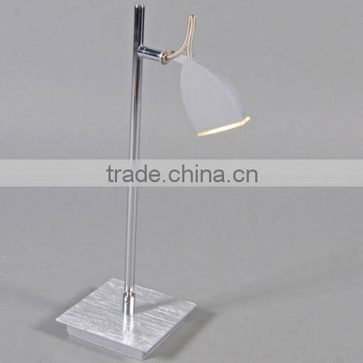 chrome finish and white glass shade modern table lamp FL-5014