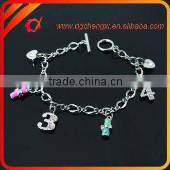 metal link bracelet with beautiful hello kity charms